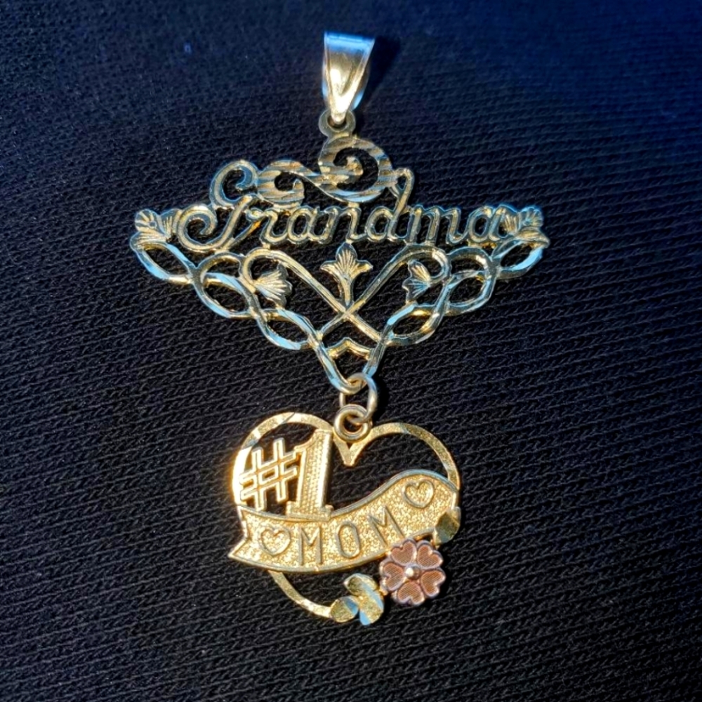 14k Grandma charm with 10k chain